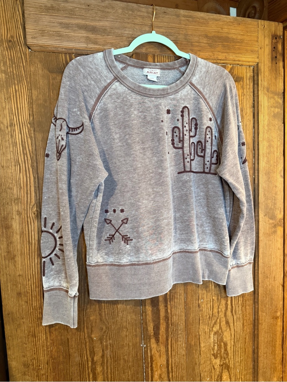 Ariat Mauve Pullover with Western Graphic Accents
